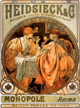  19 Kunst - Heidsieck und Co 1901 Tschechisch Jugendstil Alphonse Mucha